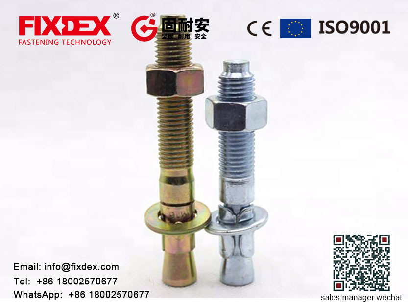 Galvanized wedge anchor,wedge anchor with nut and washer