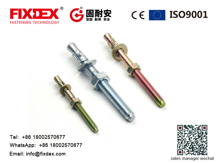 YZP Wedge Anchors, Wedge Anchors with Nuts and Washer, Fastenal Wedge Anchors, Ukuran Standar Wedge Anchors