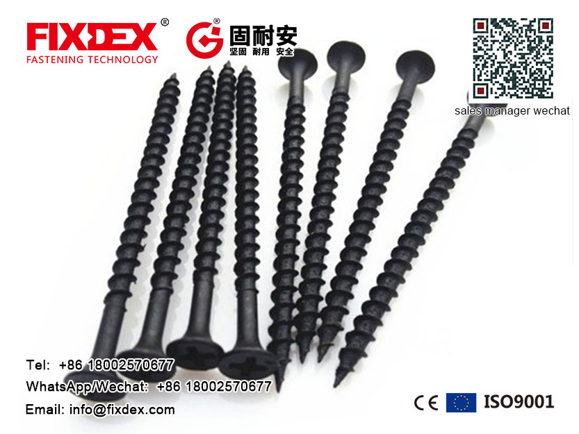 Zojambula za Black Oxide Drywall Screws, Carbon Steel Black Oxide Drywall Screws, Black Oxide Drywall Screws Zolumikiza Drywall ku Wood