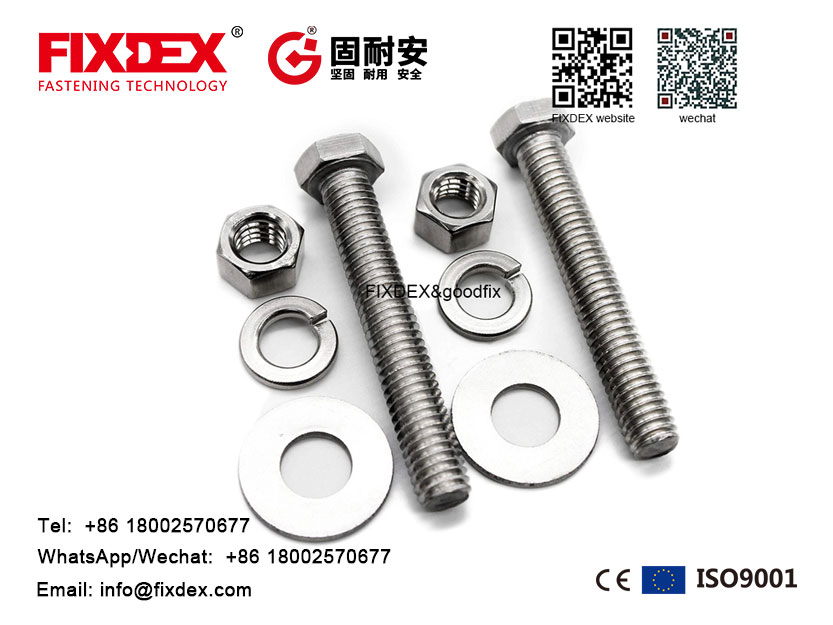 Stainless steel hex bolts and nuts