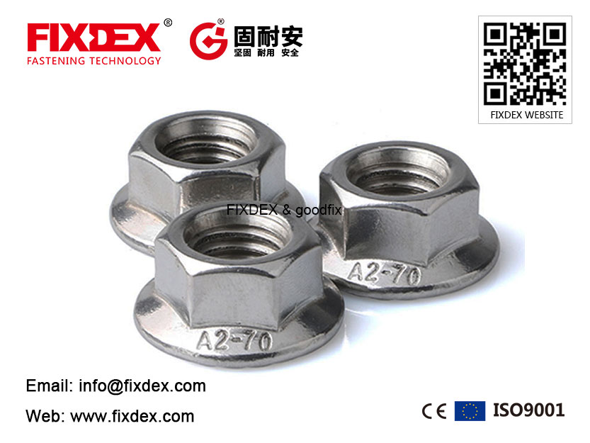hex flanged nut, DIN 6923, carbon steel hex flanged nut DIN 6923